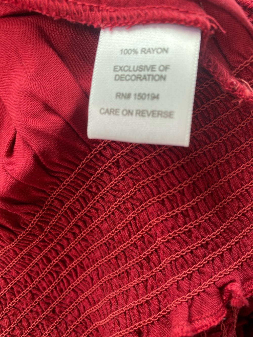 Chic Living Doll Off-Shoulder Top - Size Small - 100% Rayon - Picture 8 of 8